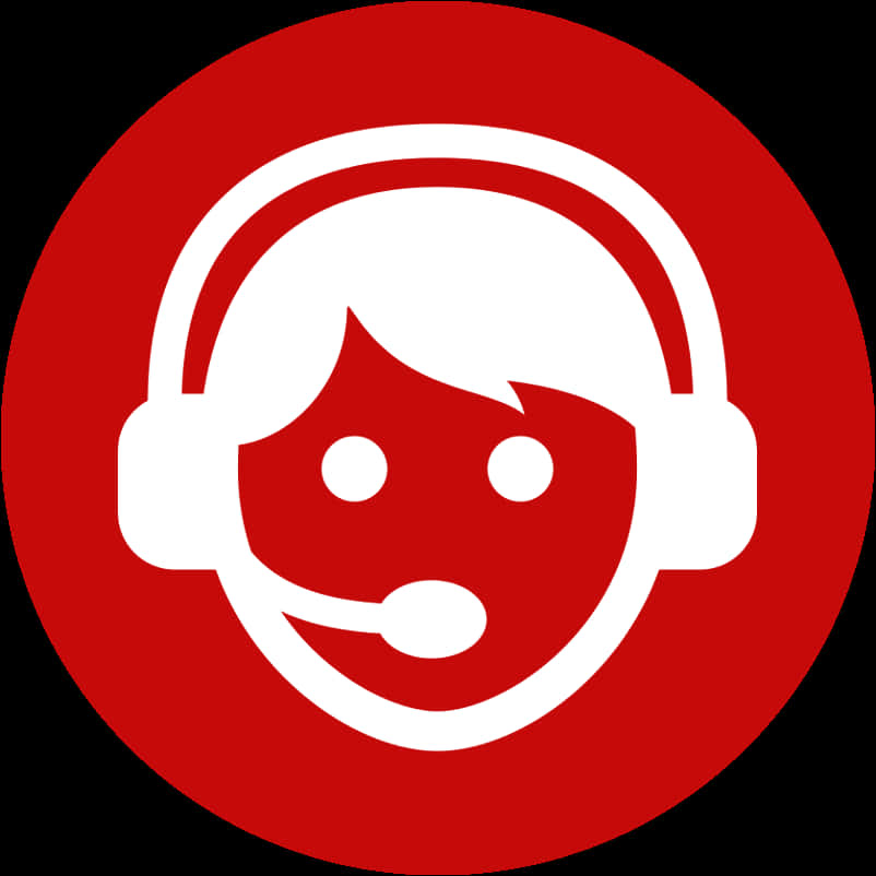 Customer Support Icon Red Background PNG