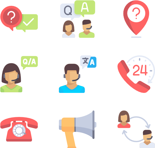 Customer Support Icons Set PNG
