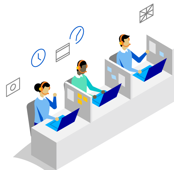 Customer Support Team Illustration PNG