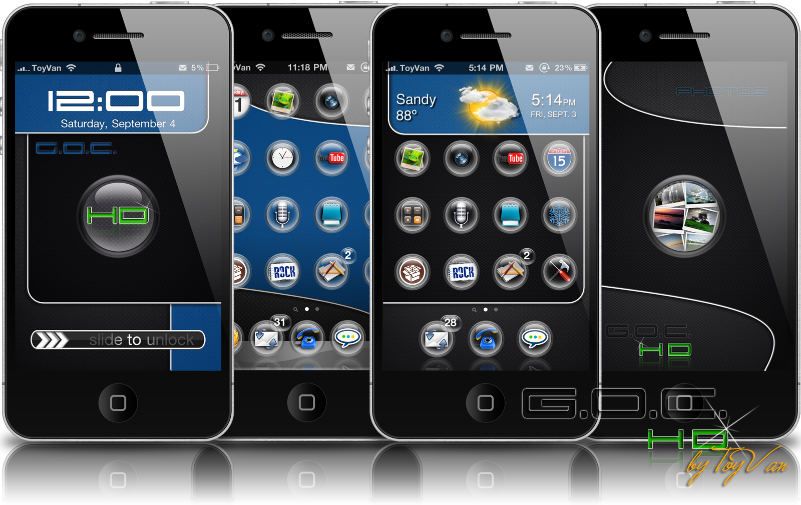 Customi Phone Interface Designs PNG