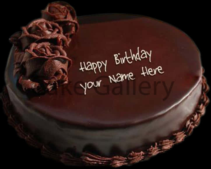 Customizable Chocolate Birthday Cake PNG