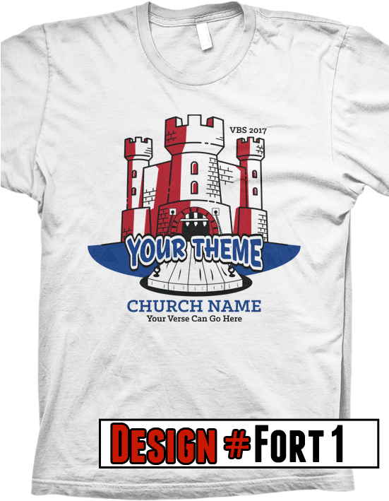 Customizable Church T Shirt Template Fort Design PNG
