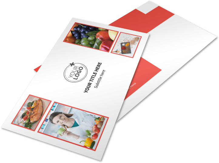 Customizable Food Service Postcard Template PNG