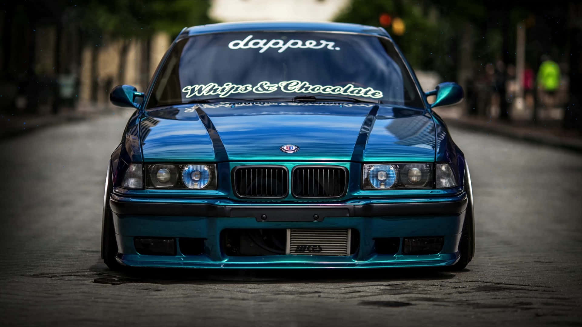 Customized Blue B M W E36on Street Wallpaper