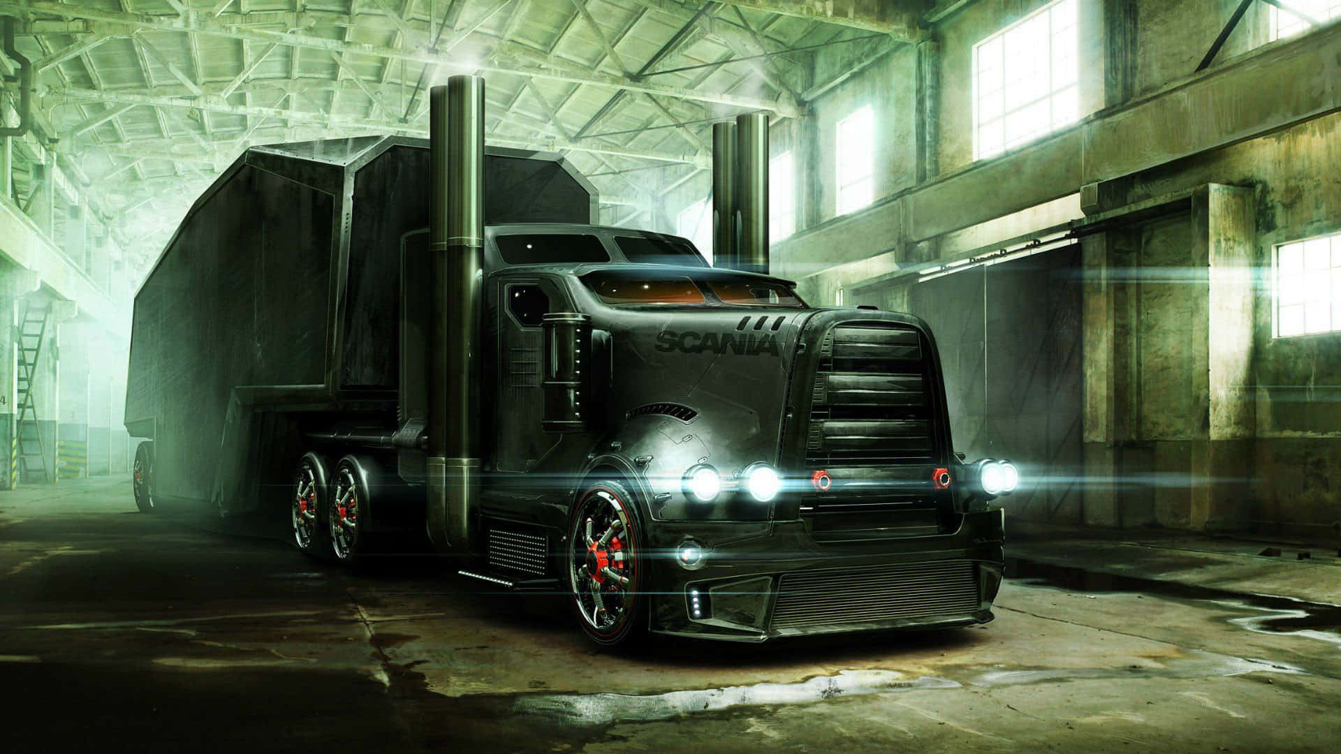 Customized Scania Truckin Warehouse Wallpaper