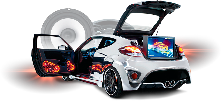 Customized Sports Carwith Sound System PNG