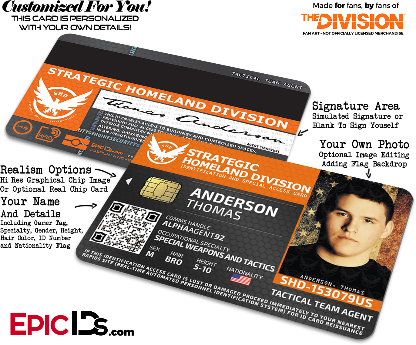 Customized Strategic Homeland Division I D Cards PNG