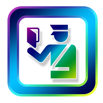 Customs Officer Icon Neon Style PNG