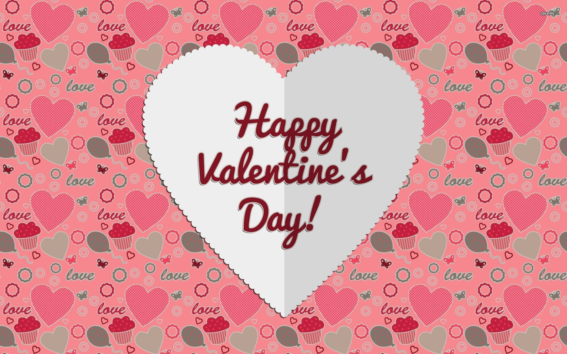 Cut-out Heart Valentines Desktop Wallpaper