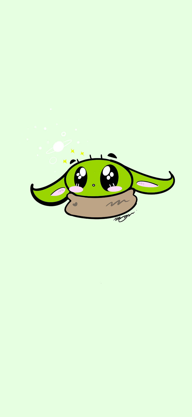 Cute 2d Baby Yoda