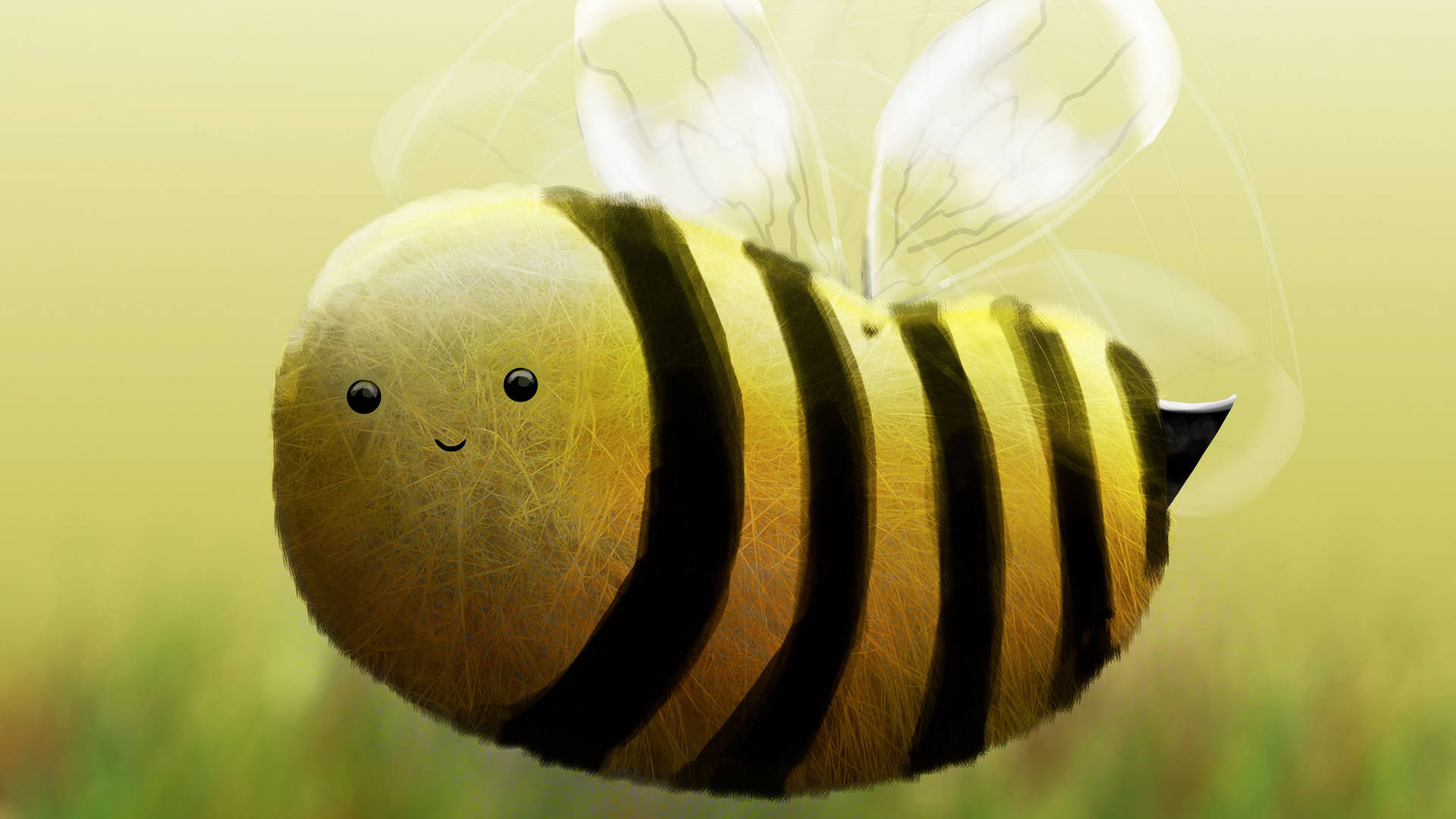 Cute 3D Cartoon Bee Wallpaper