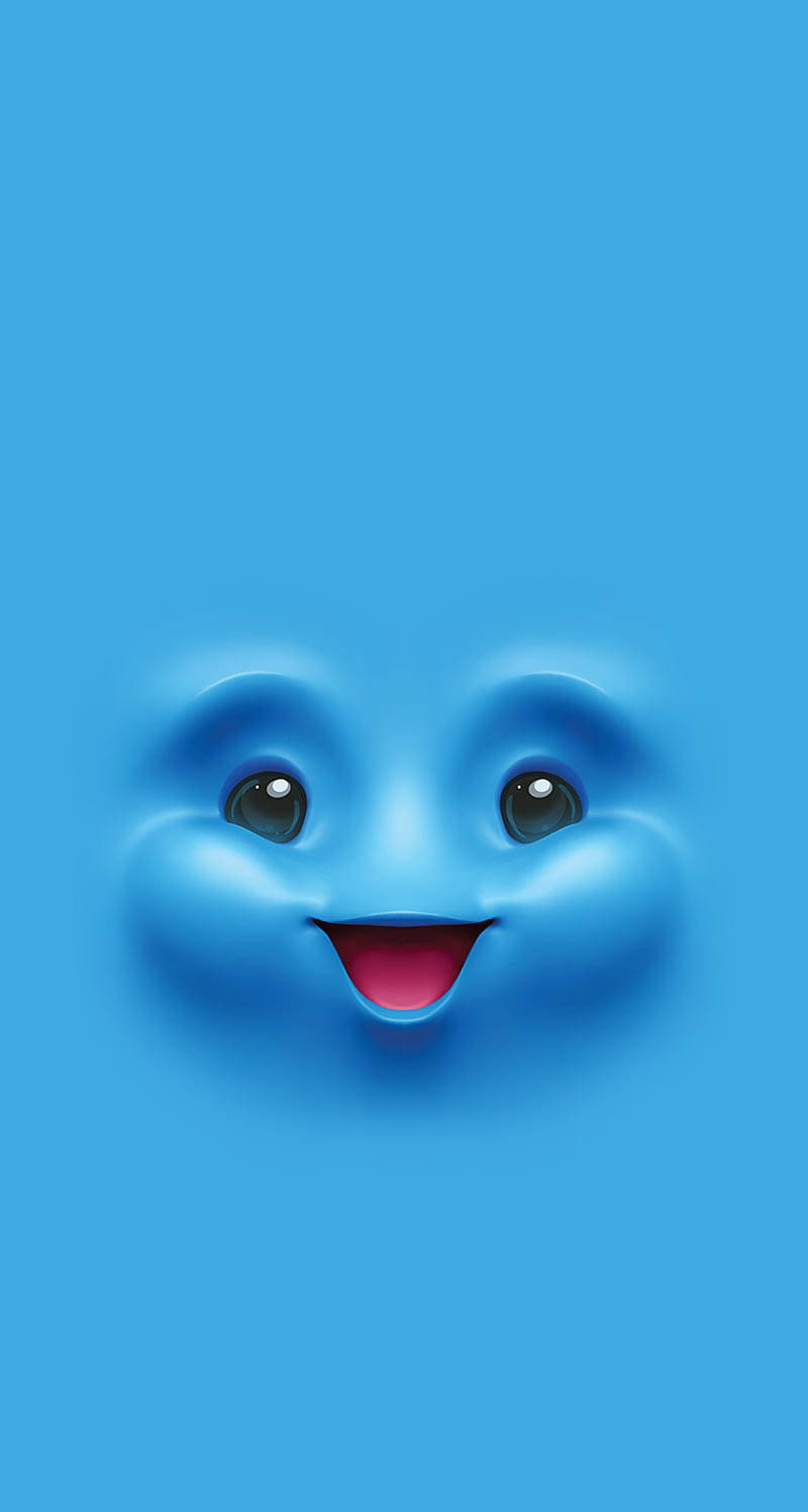 Cute 3d Phone Blue Face Wallpaper