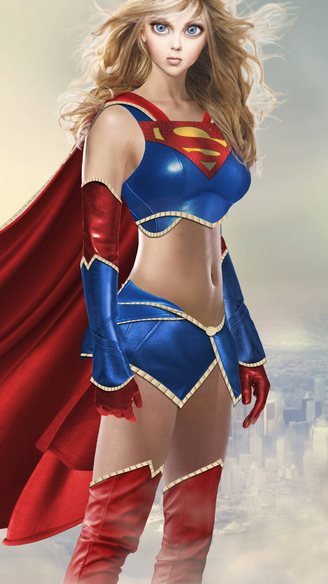 Cute 3D Phone Supergirl Wallpaper