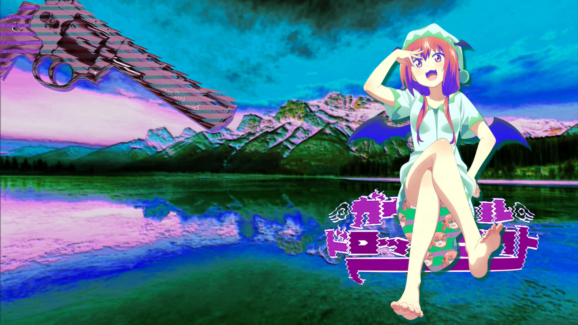 Background!njut Av Denna Färgglada, Söta Estetiska Anime-skrivbordsbakgrund! Wallpaper