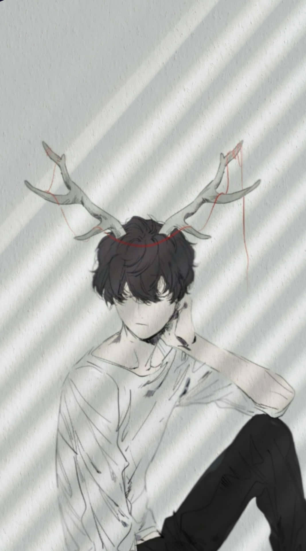 Cute Aesthetic Anime Long Horns Wallpaper