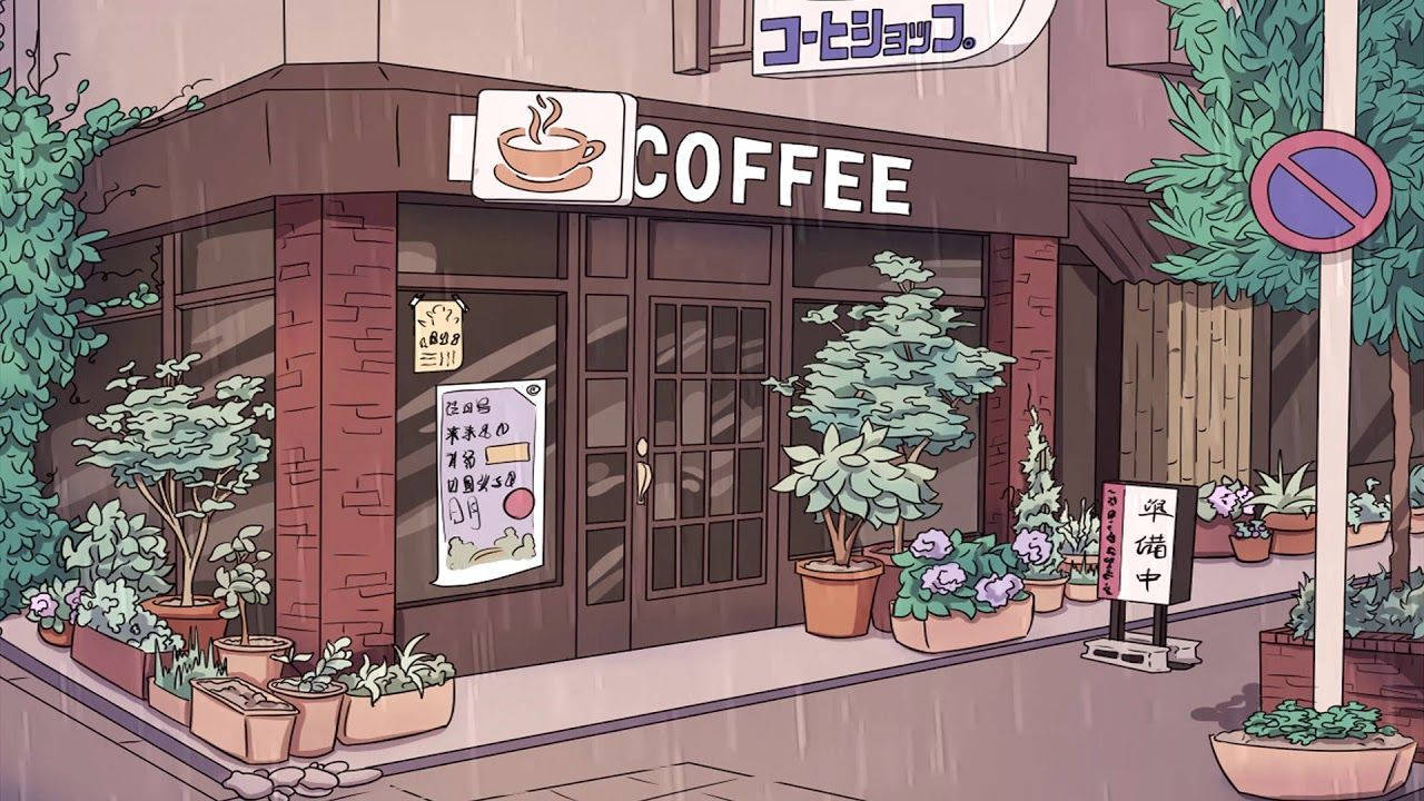 Cute Aesthetic Cafe Art Background