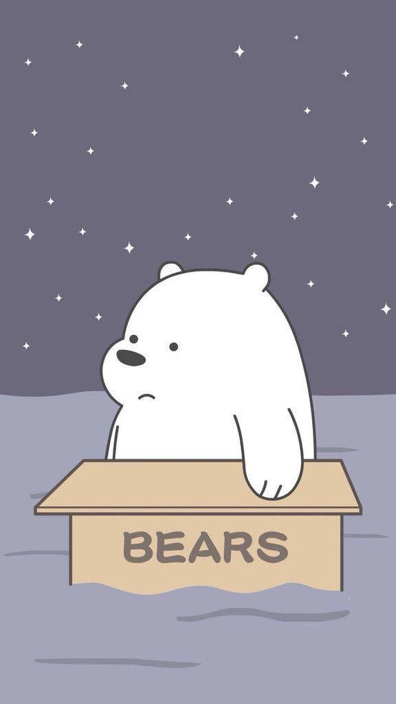 Cute Aesthetic Cartoon Ice Bear Background