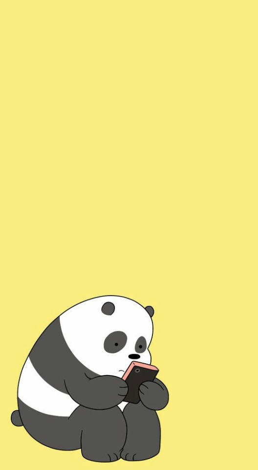 Cute Aesthetic Cartoon Panda Bear Reading Wallpaper