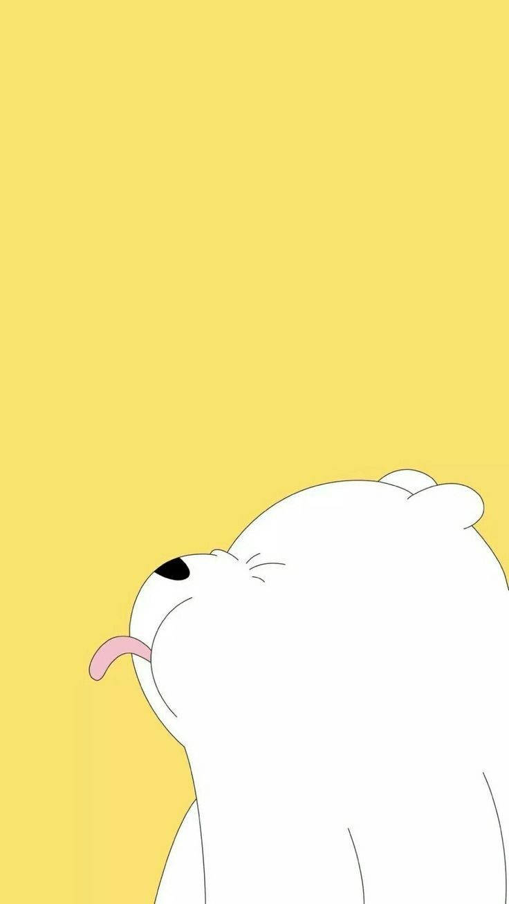 Cute Aesthetic Cartoon Playful Ice Bear Picture