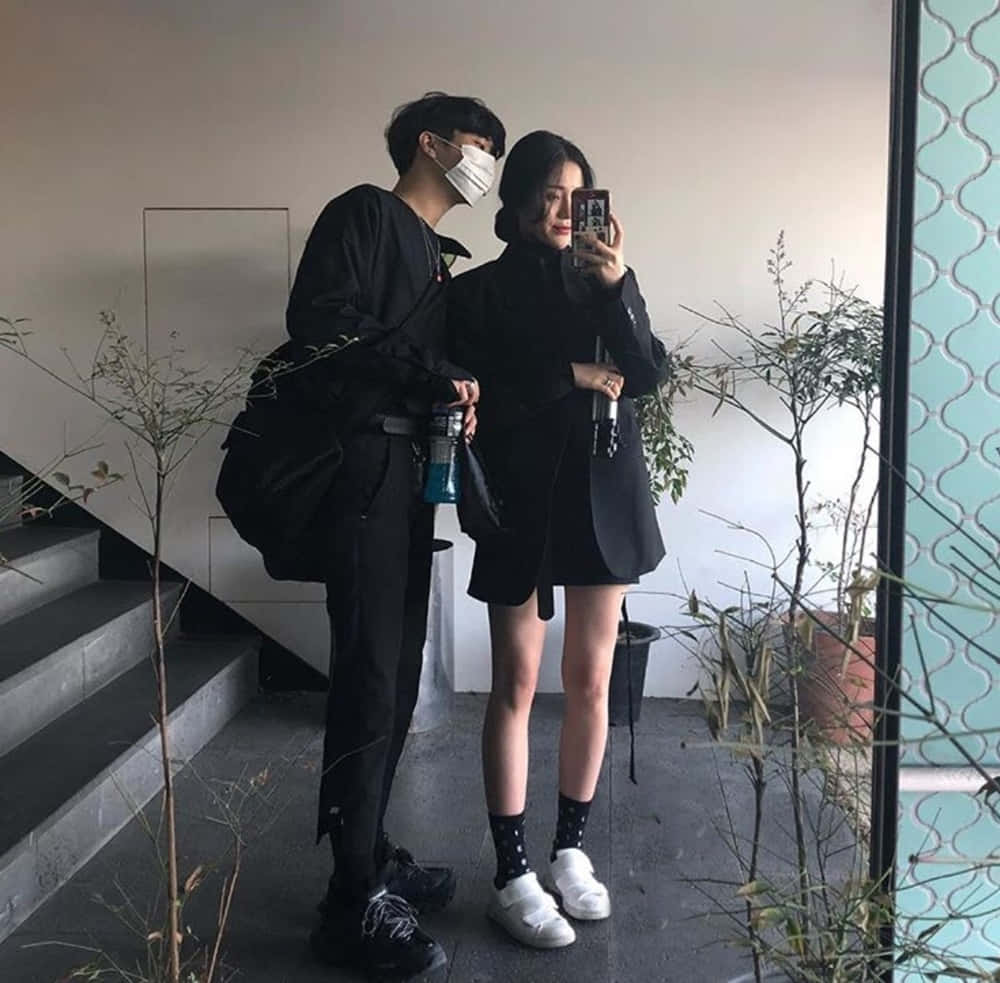 Cute Aesthetic Couple Mirror Shot Picture