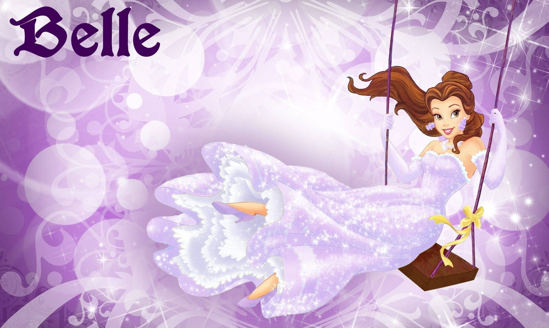 Niedlicheästhetische Disney Prinzessin Belle Lila Wallpaper