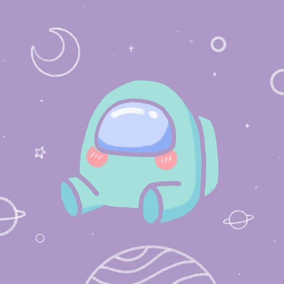 Download In Space Cute Among Us In The Space Wallpaper