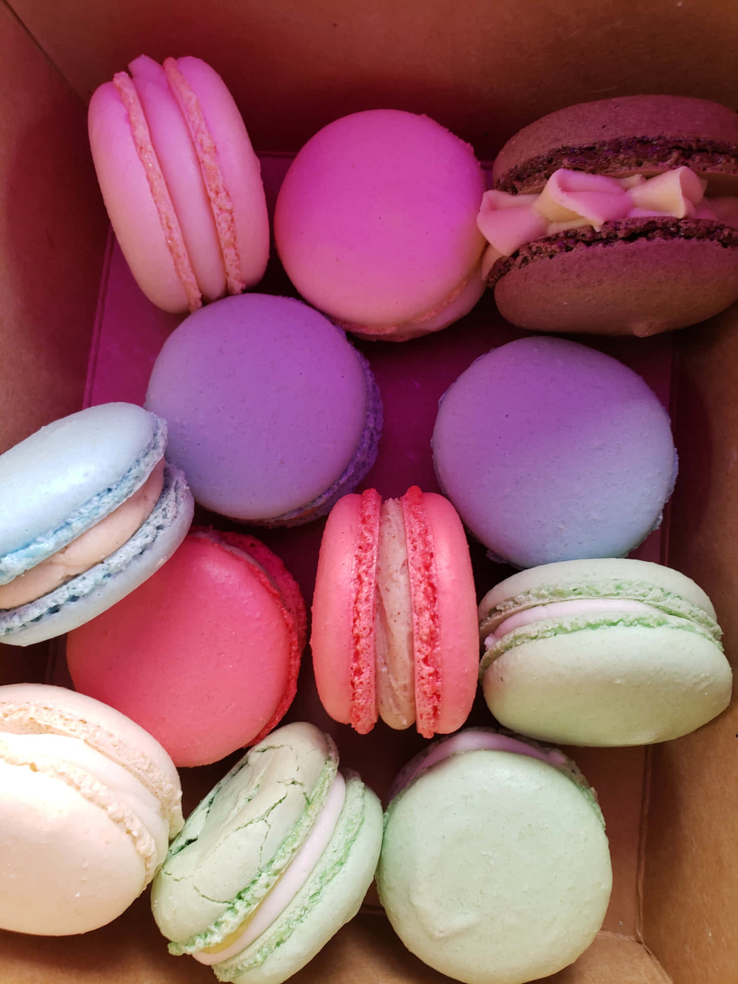 Cute And Colorful Boxed Macaron Wallpaper