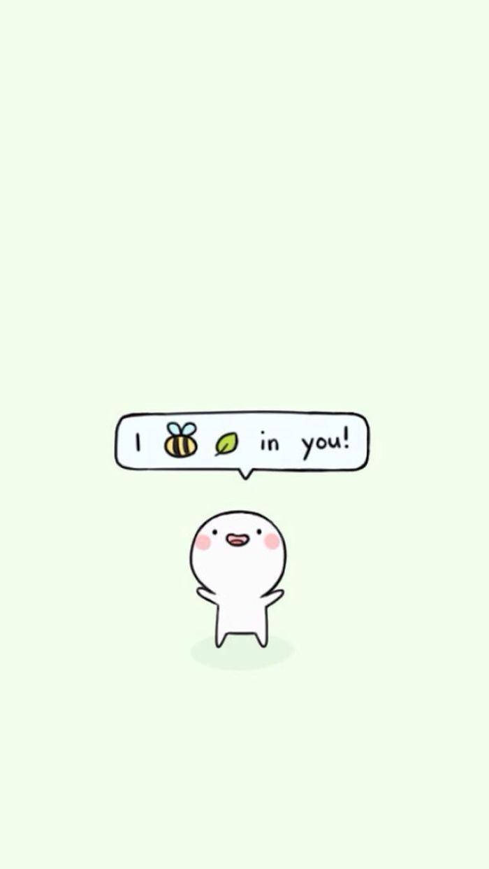 Simpatico E Motivazionale Bee Leaf Telefono Divertente Sfondo