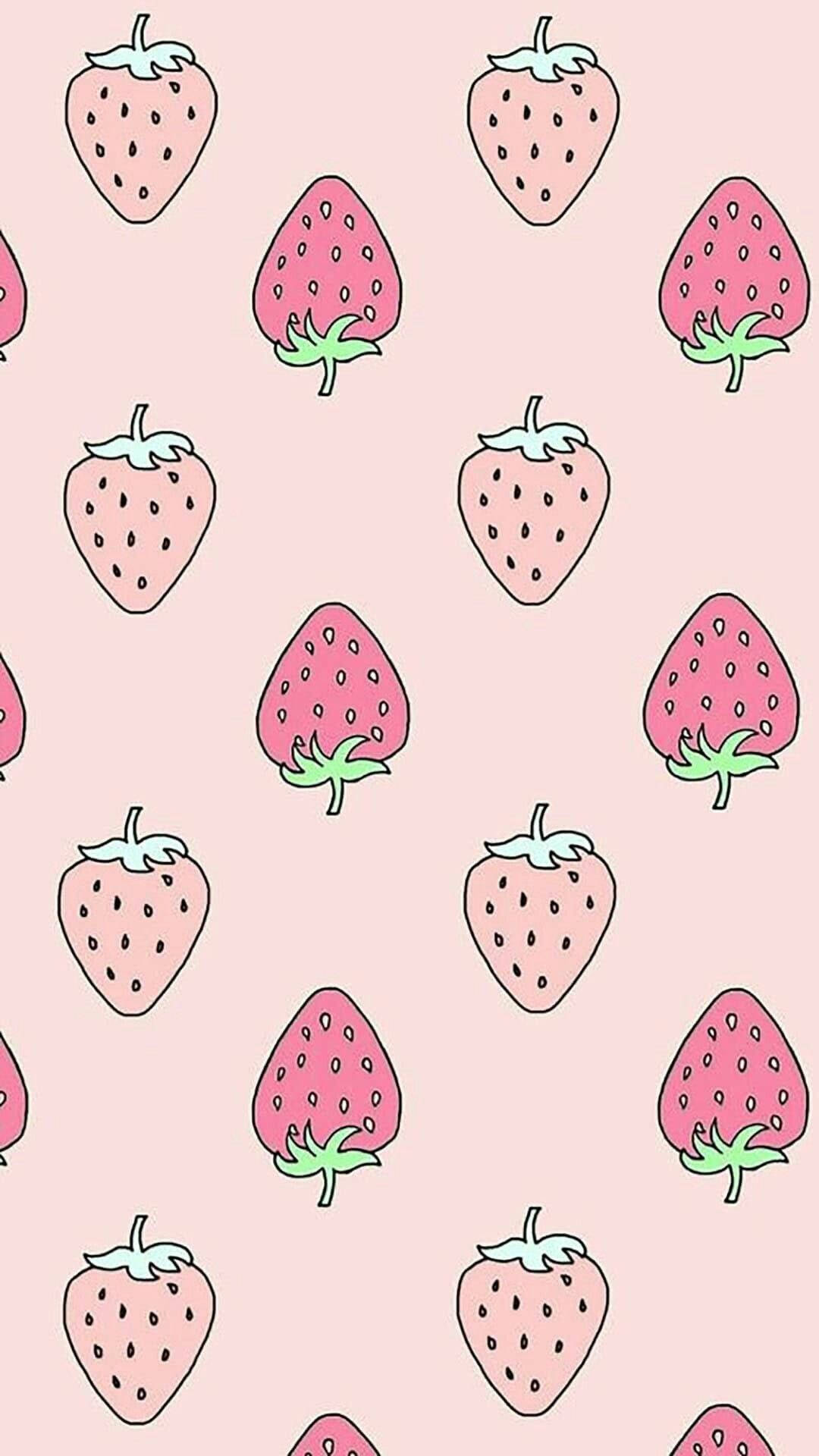 Cute And Pink Strawberries Artwork