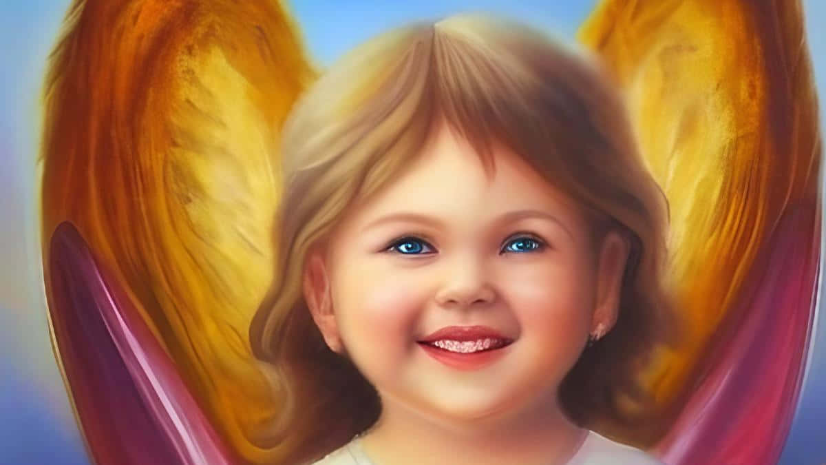 Cute Angel Happily Smiling Wallpaper