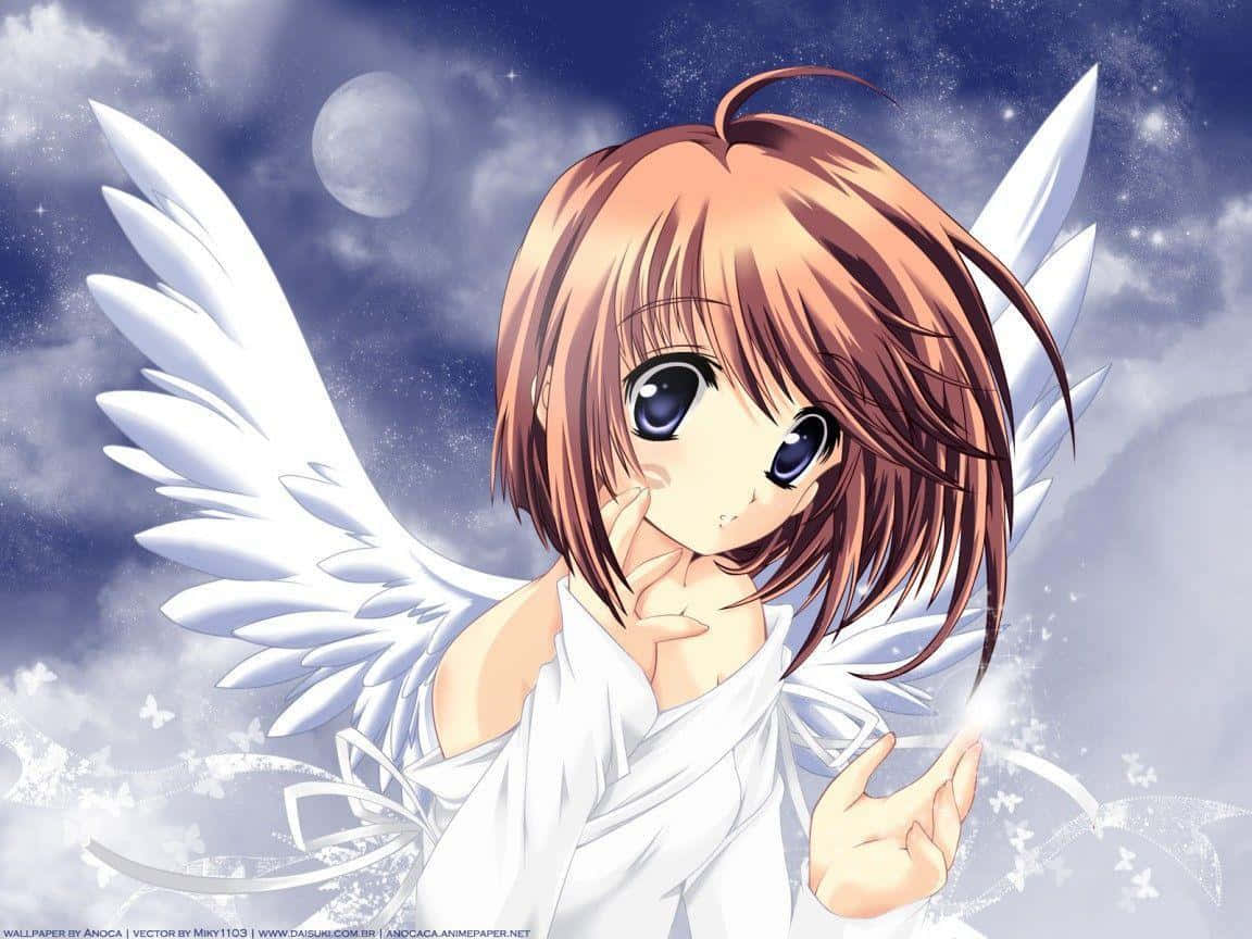 Cute Angel In Japanese Anime-style Wallpaper