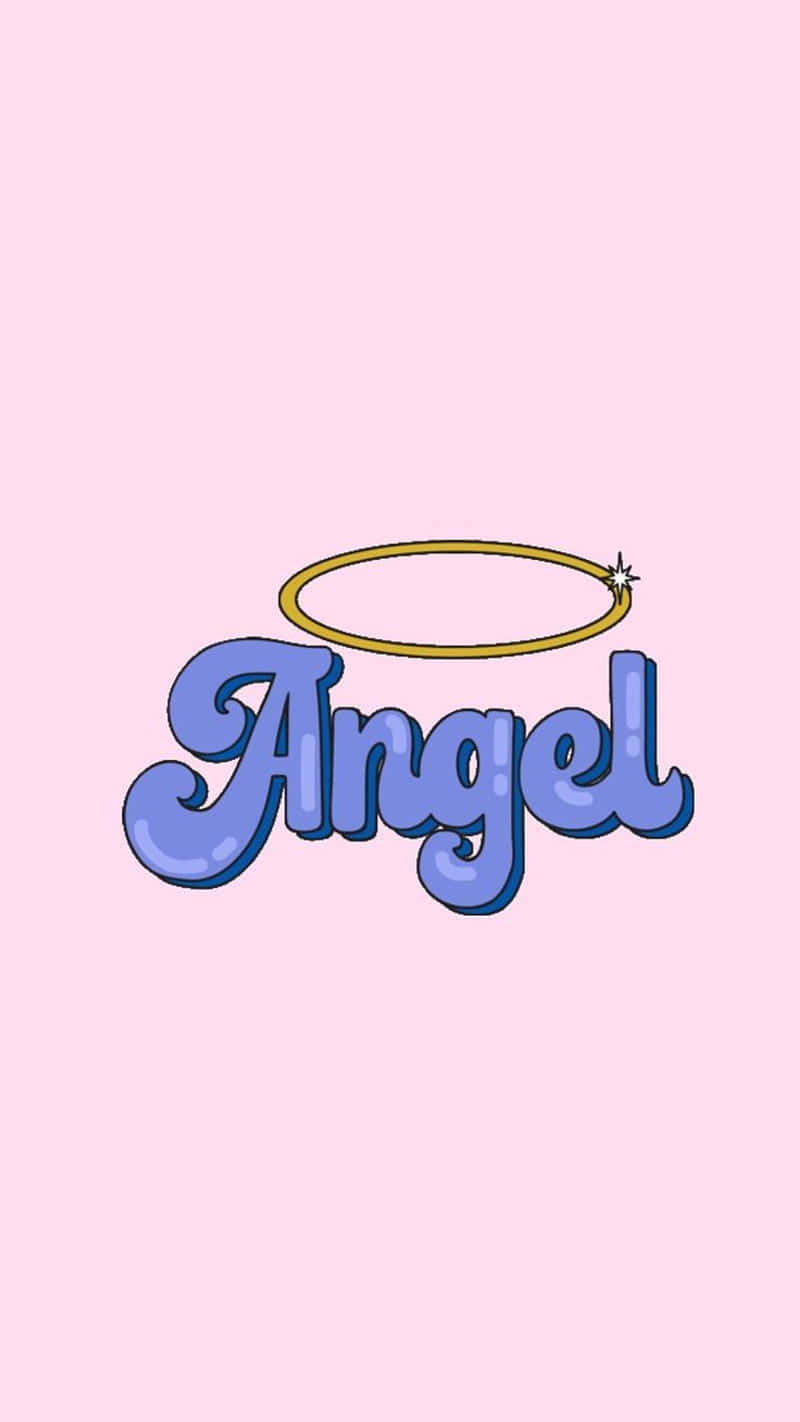 Cute Angel Lettering Designed With A Halo Wallpaper