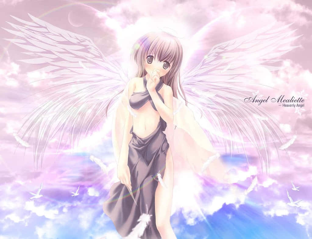 Cute Angel With Four Sets Of Wings Background