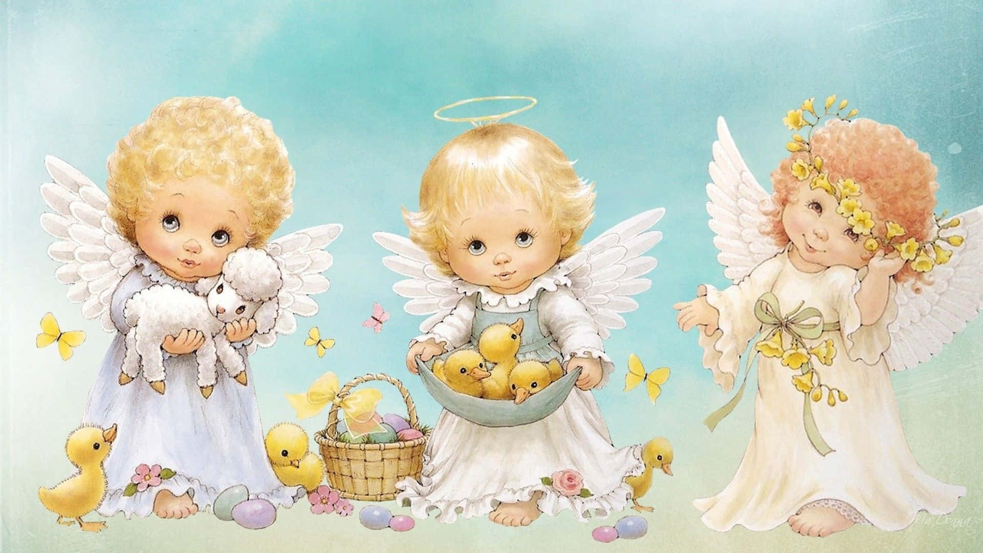 Cute Angels Wallpaper