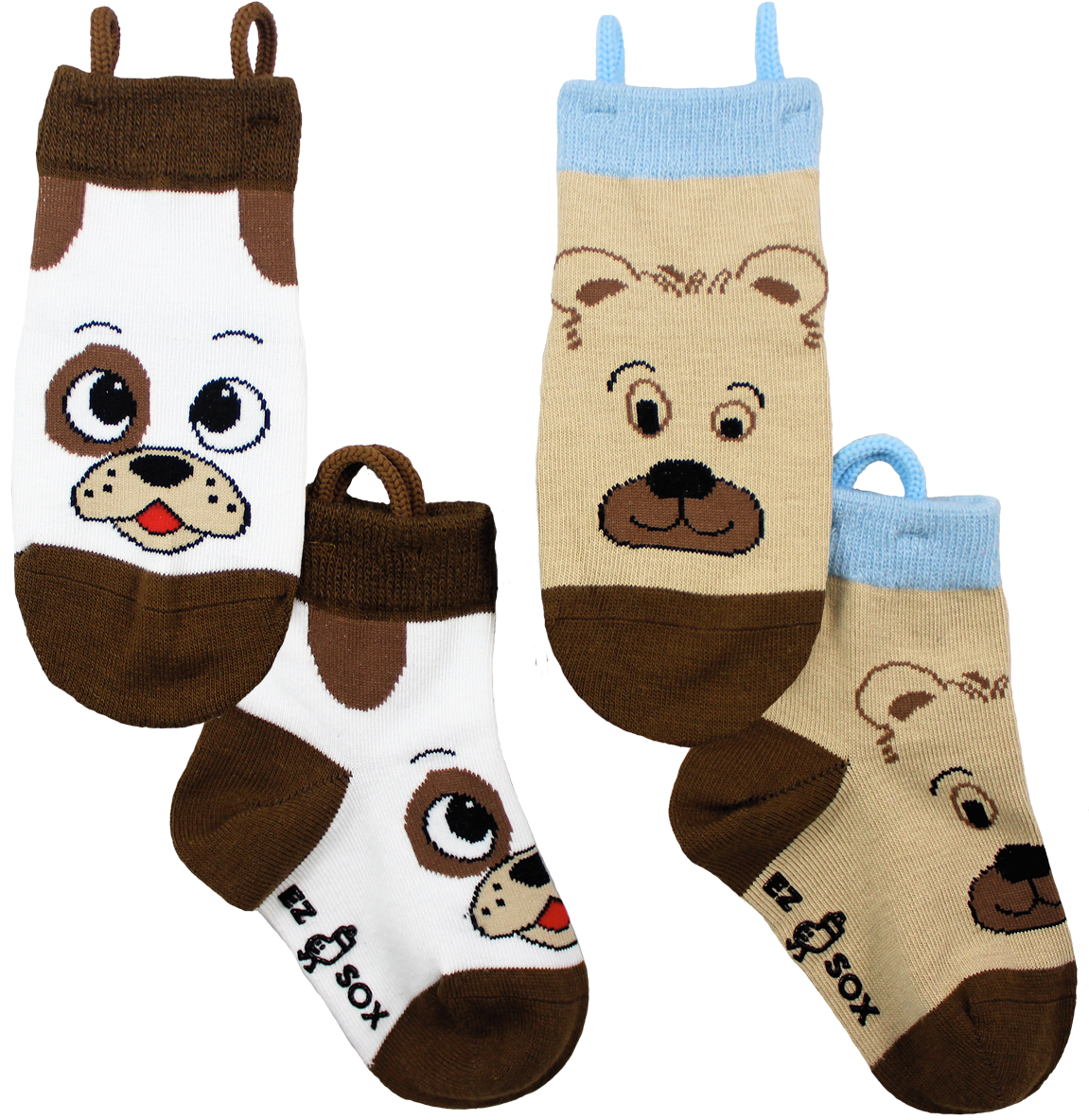 Cute Animal Face Socks PNG