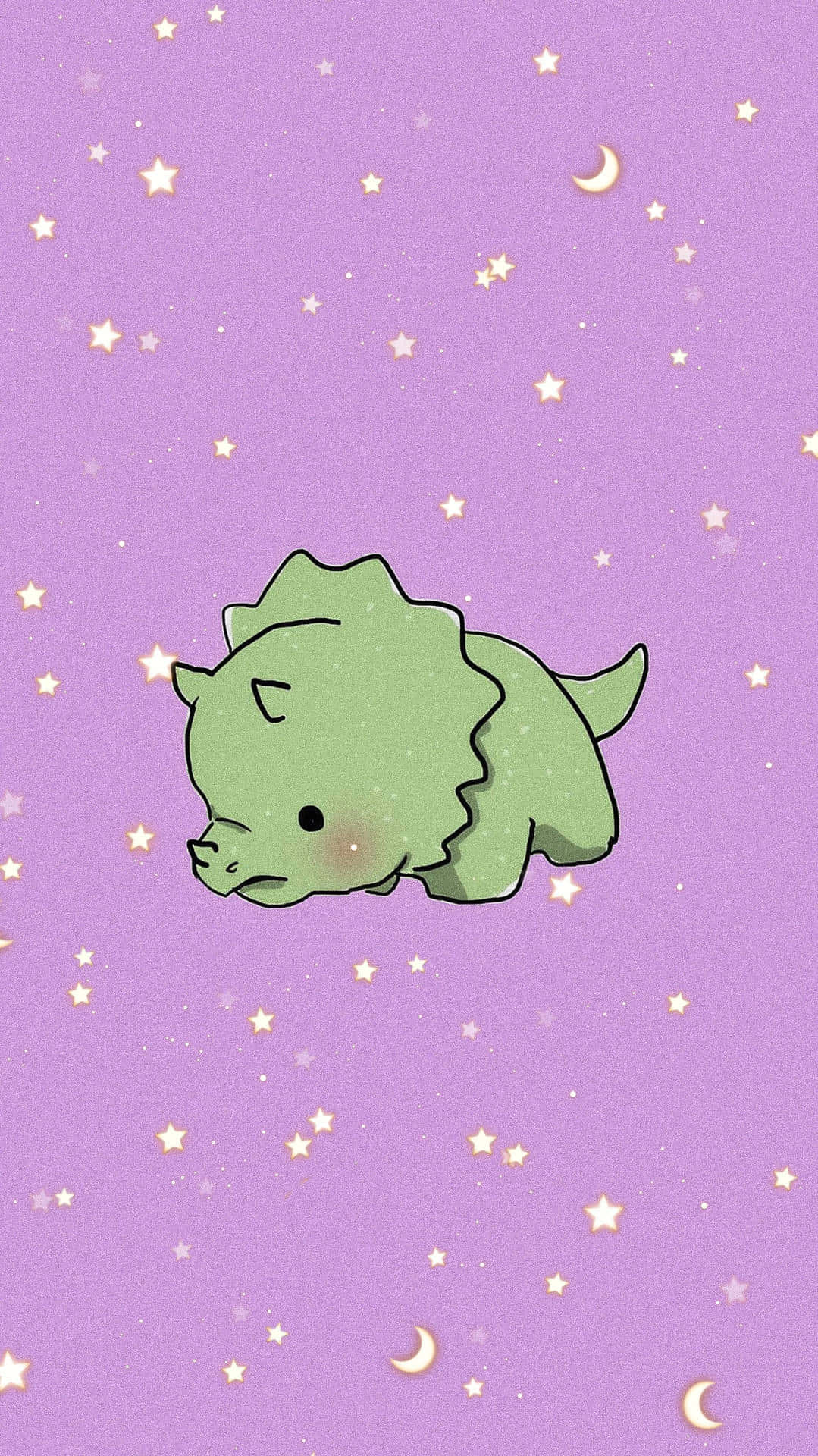 A Cute Little Dinosaur Laying On A Purple Background Wallpaper