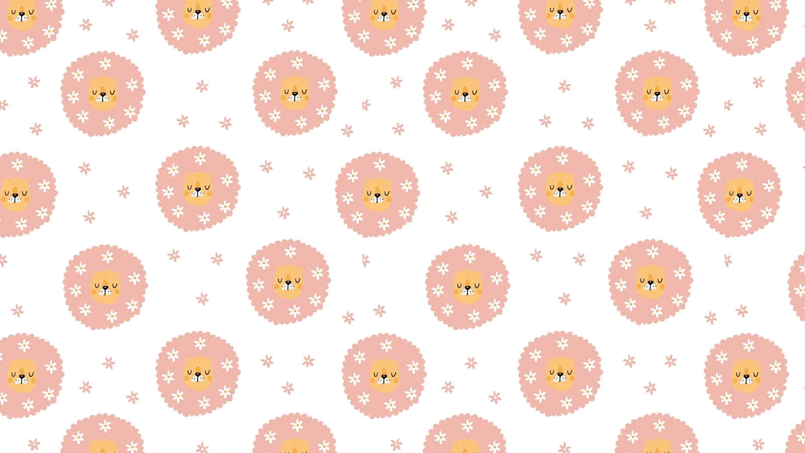 Cute Animal Pattern Pink Orange Wallpaper