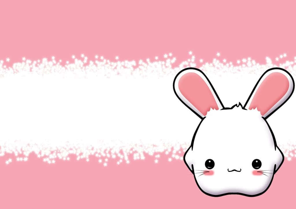 Lindodibujo Animado De Un Conejito Sonrojado. Fondo de pantalla