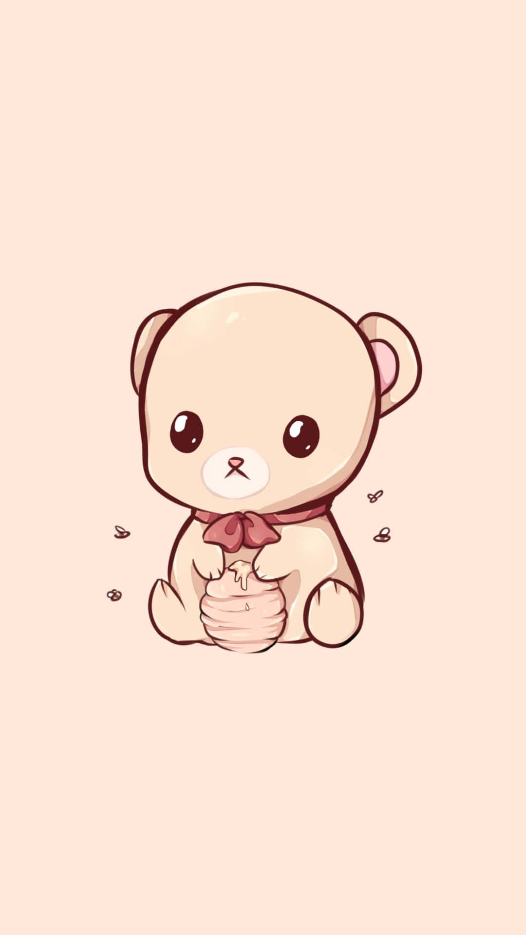 Cute Animals Cartoon Bear With Honey Pot Wallpaper