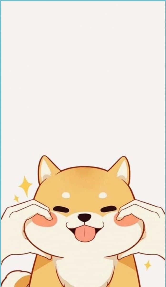 Cute Animals Cartoon Shiba Cheek Wallpaper