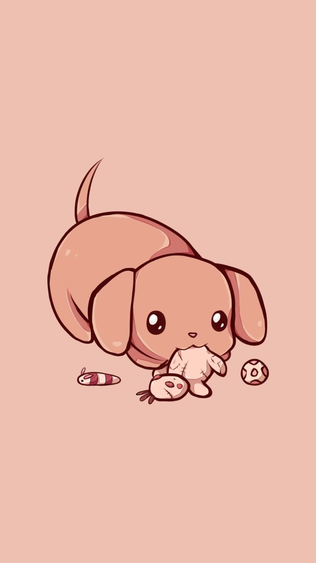 Cute Animals Cartoon Playing Puppy Wallpaper