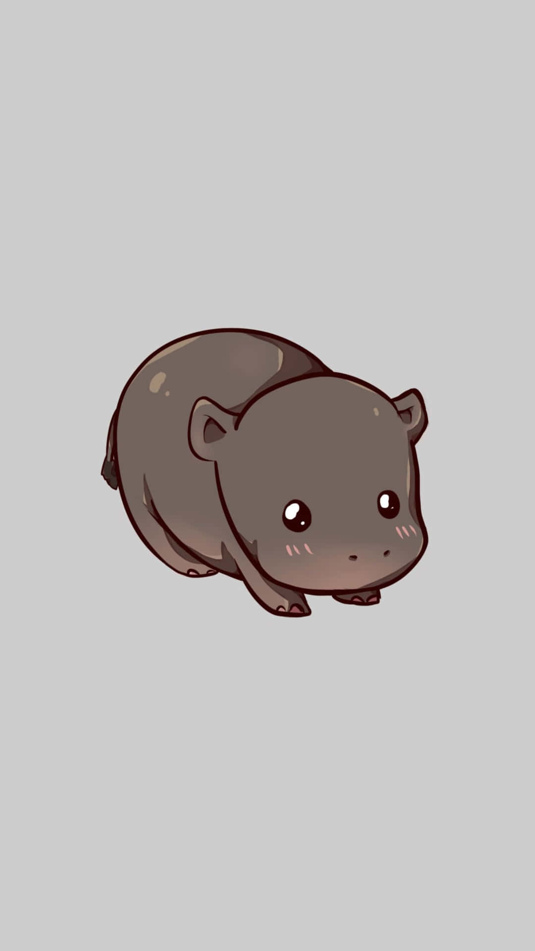 Lindosanimales, Dibujo Animado De Un Bebé Hipopótamo. Fondo de pantalla