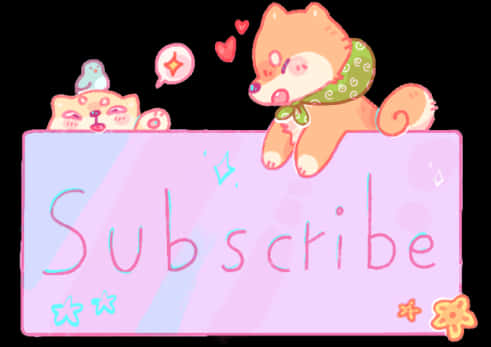 Cute Animals Subscribe Button PNG