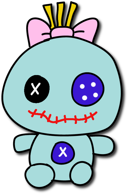 Cute Animated Creaturewith Stitches PNG