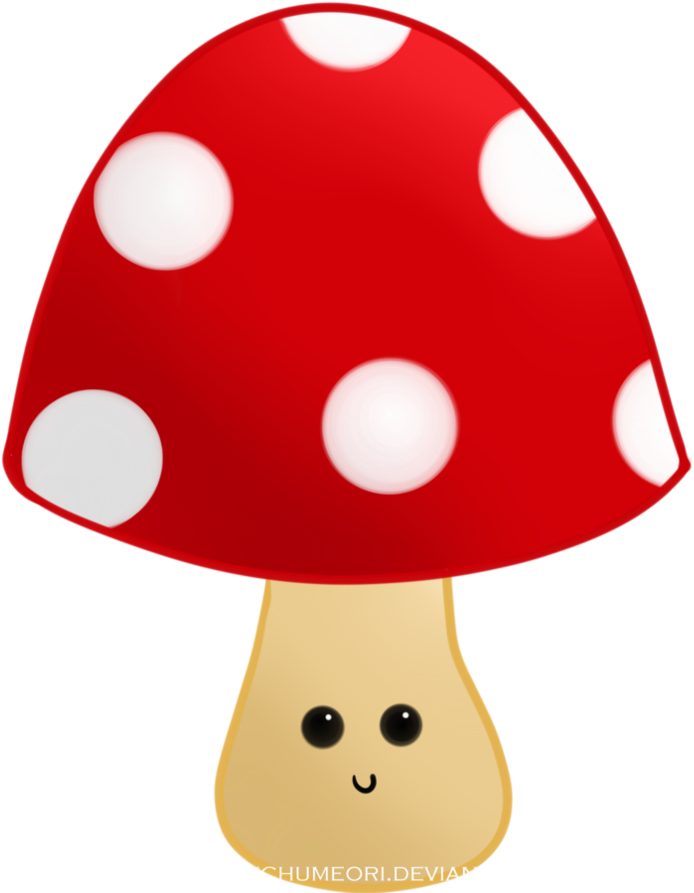 Cute Animated Mushroom Character PNG