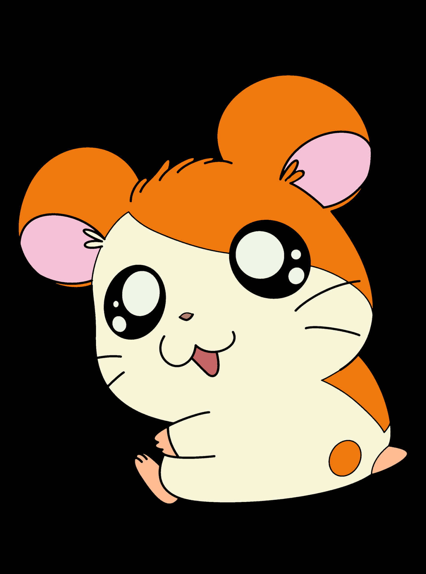 En tegneserie hamster med store øjne og store ører