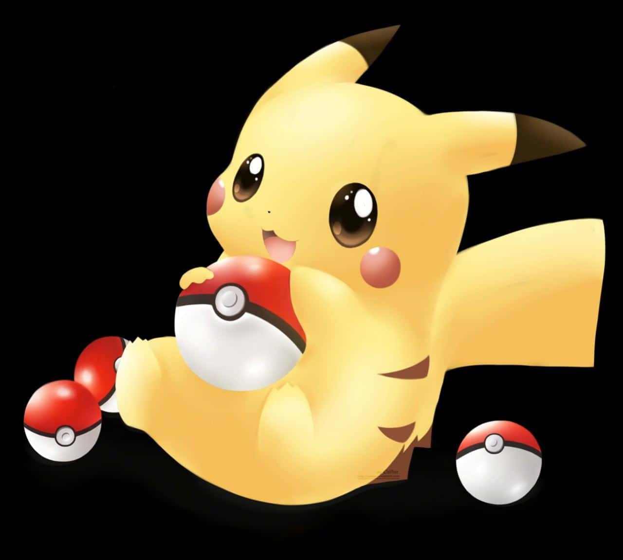 Pikachu med en bold af Pokemon