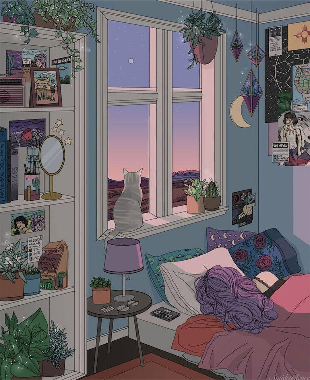Cute Anime Bedroom Wallpaper