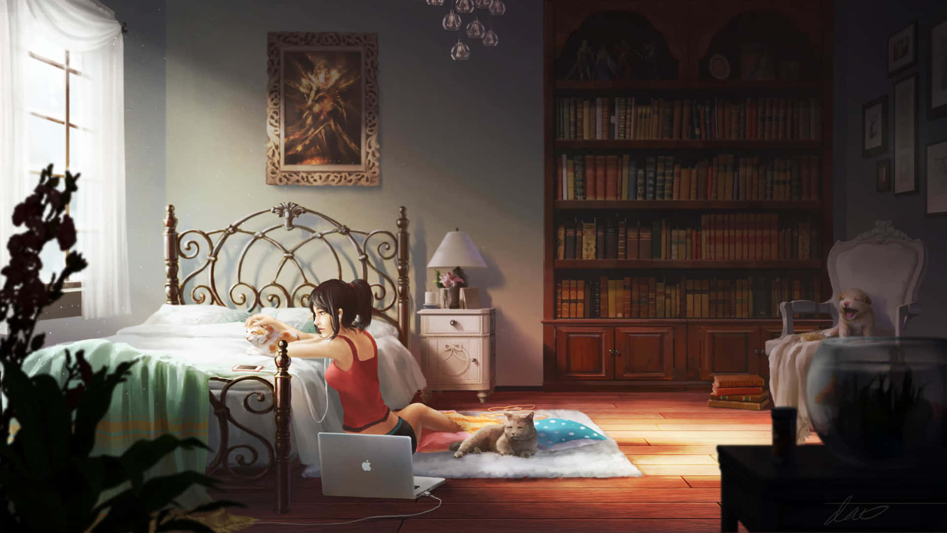 Phòng ngủ trong anime luôn mang một nét đẹp lãng mạn, ấm áp và tràn đầy tình cảm. Đặc biệt có những đường nét tinh tế, những màu sắc tươi vui sẽ khiến bạn phải bị thu hút ngay từ giây đầu tiên.