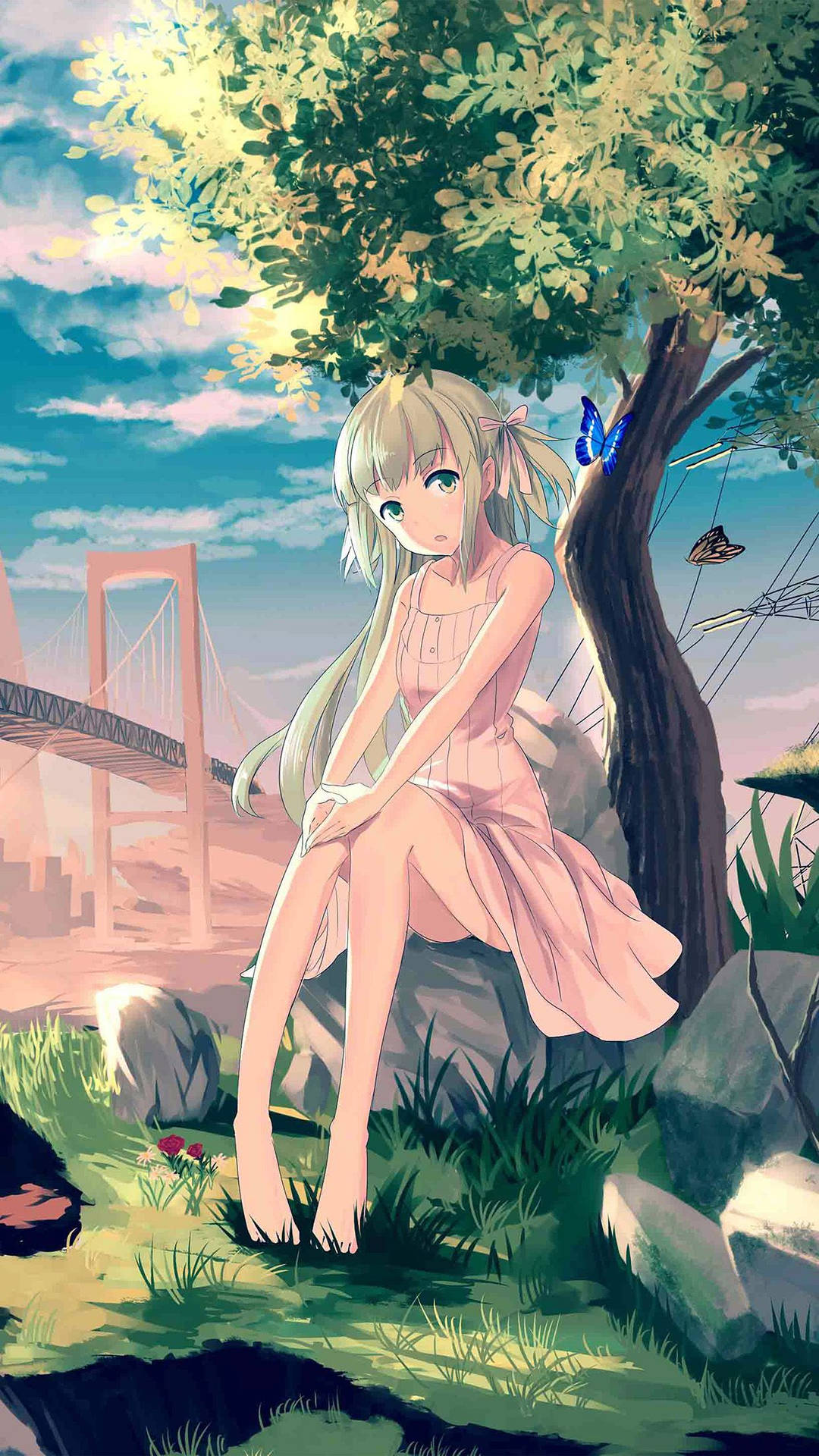 Cute Anime Characters Outdoors